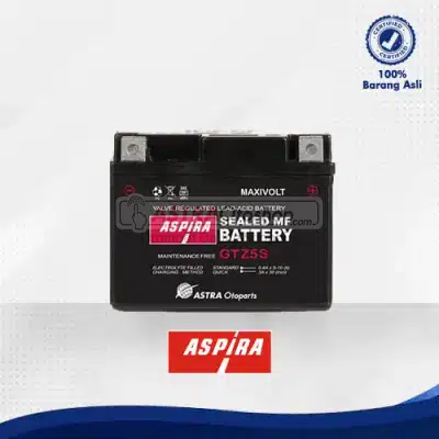 Aki ASPIRA GTZ5S MF (3.5 Ah) - Aki Motor untuk Motor Beat, Vario 110, Blade 110, Mio, Scoopy, Vixion, Shogun, Xeon, X-ride & sejenisnya