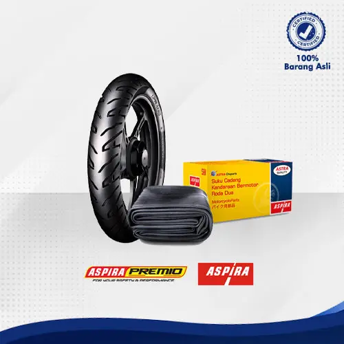 Paket Ban Belakang Aspira Premio Urbano Tube Type 80/80-14 untuk Yamaha Mio, Mio J, Fino, Soul, Suzuki Spin 01-URB-80/8014R dan Ban Dalam Aspira 250/275-14 (70/90-14 ; 80/90-14) 12-2502751400000