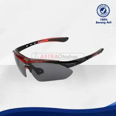 ROCKBROS Kacamata Sepeda Polarized dengan 5 Lensa Myopia Original 0089 - MERAH / RED