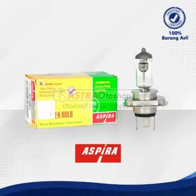 Bohlam Lampu Depan ASPIRA H4 12V 60/55 Watt untuk Semua Mobil (11-12H46055P43TC)