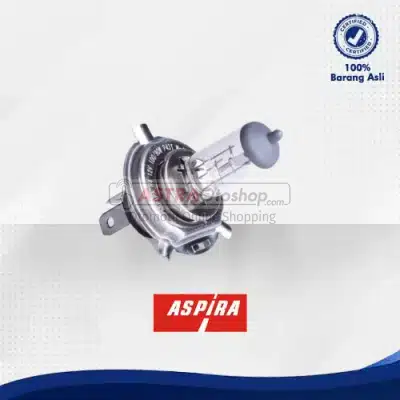 Bohlam Lampu Depan ASPIRA H4 12V 100/90 Watt untuk Semua Mobil (11-12H410090P43TC)