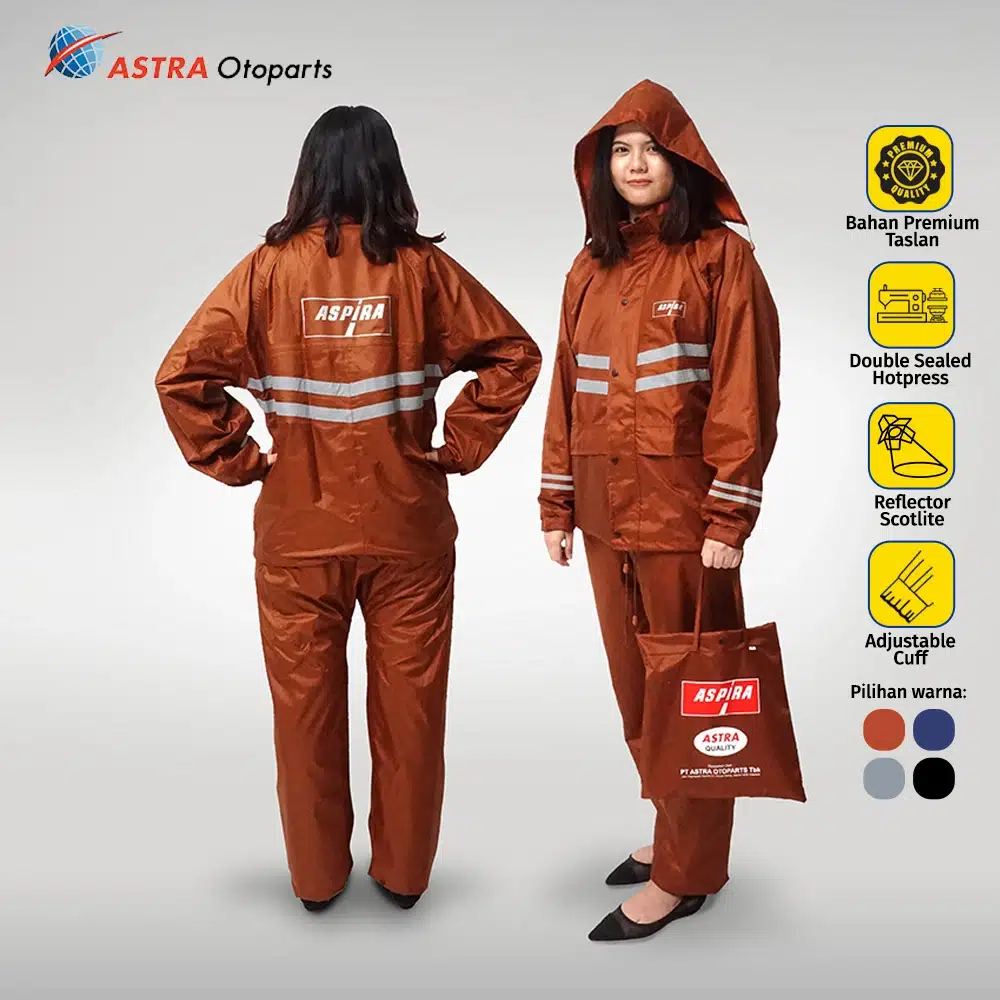 JAS HUJAN BAHAN TASLAN BROWN - XL