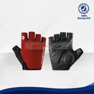 ROCKBROS Sarung Tangan Sepeda Original Half Finger S106(Red Black) Size M