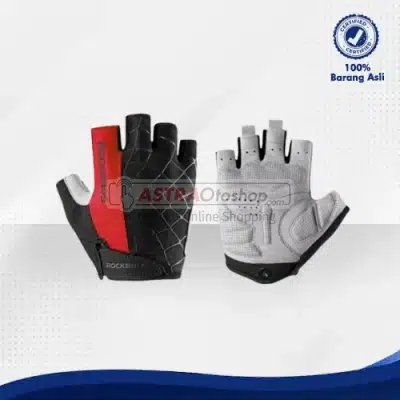 ROCKBROS Sarung Tangan Sepeda Original Half Finger S109(Black Red) Size L