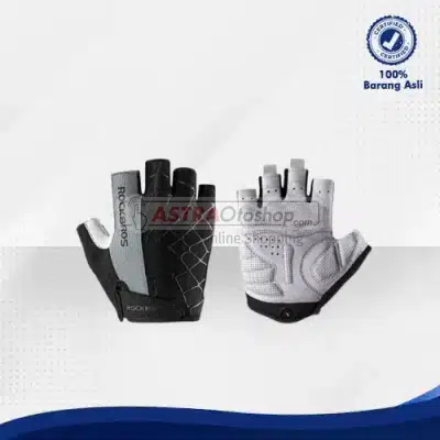 ROCKBROS Sarung Tangan Sepeda Original Half Finger S109(Black Grey) Size L