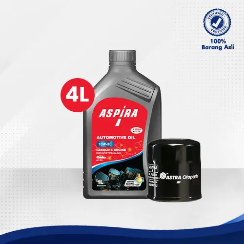 Bundling Oli Mesin 10W-30 Aspira 4 Liter FREE Filter Oli ASPIRA untuk Avanza, Rush