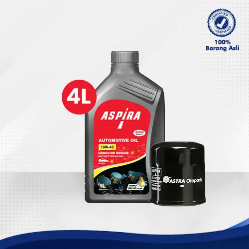 Bundling Oli Mobil 10W-40 Aspira 4 Liter FREE Filter Oli ASPIRA untuk untuk Avanza, Rush