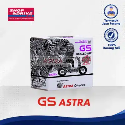 [TRADE IN]  Voucher Pemasangan Aki Motor Shop and Drive GS Astra VRLA GTZ-8V untuk Vespa Matic Primavera, LX-150, Yamaha R25, X-Max 250, CBR 250, Kawasaki KLX-150