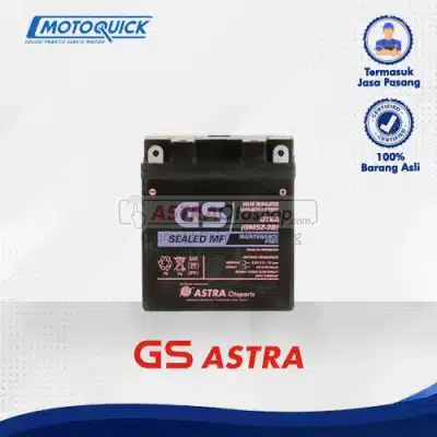 Voucher Aki Trade In GS ASTRA MF GM5Z-3B GM5Z3B untuk Motor Honda Supra, Honda Supra Fit, Yamaha Mio, Yamaha Jupiter, Yamaha Vega, Suzuki Smash, Suzuki Shogun, dll