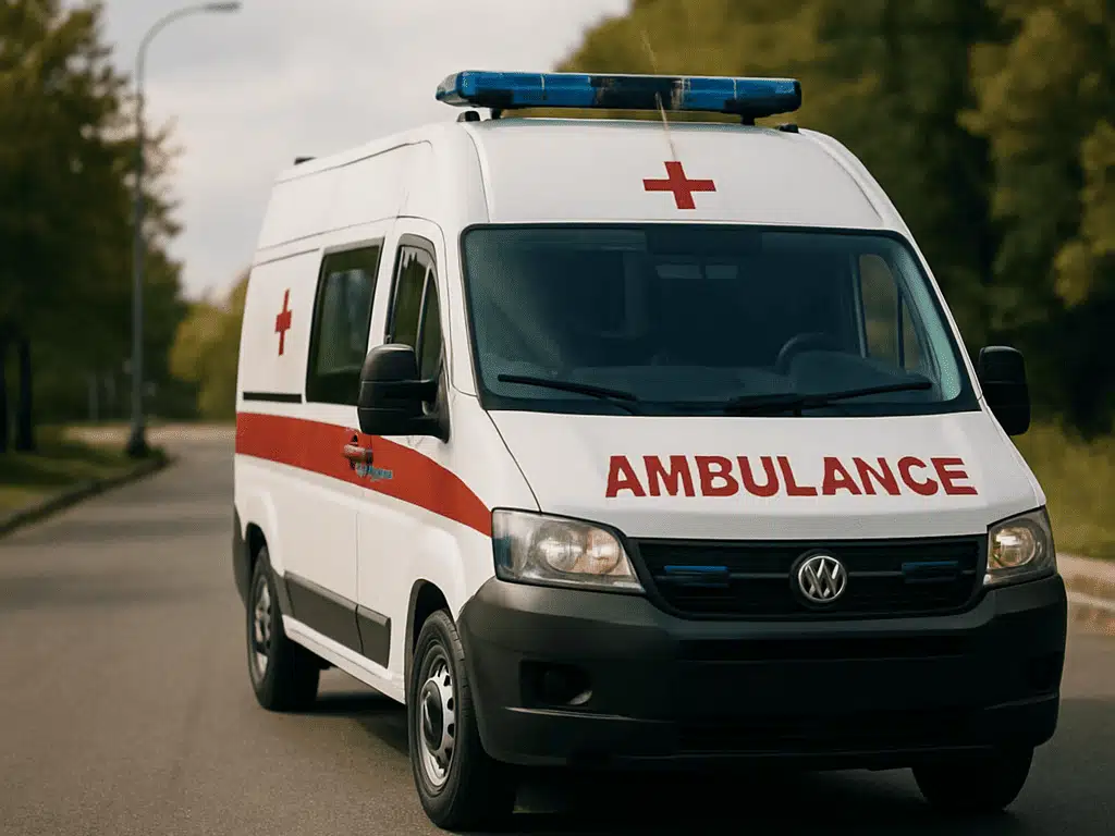 Emergency ambulance providing rapid medical response services