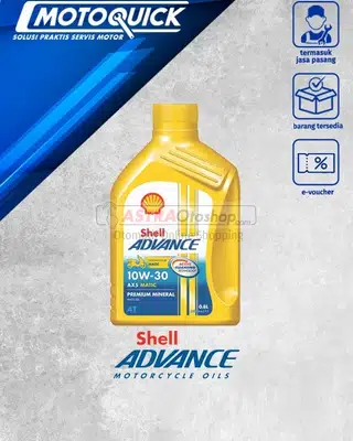 Voucher Motoquick Oli Motor Shell Advance AX5SC 10W30 0.8 L untuk Motor Matic